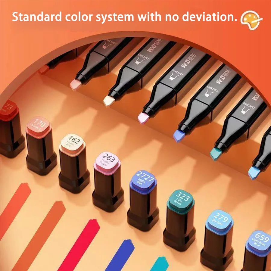 24 - 168 Colors Dual - Tip Artist Markers, Special Marking and Painting Pens