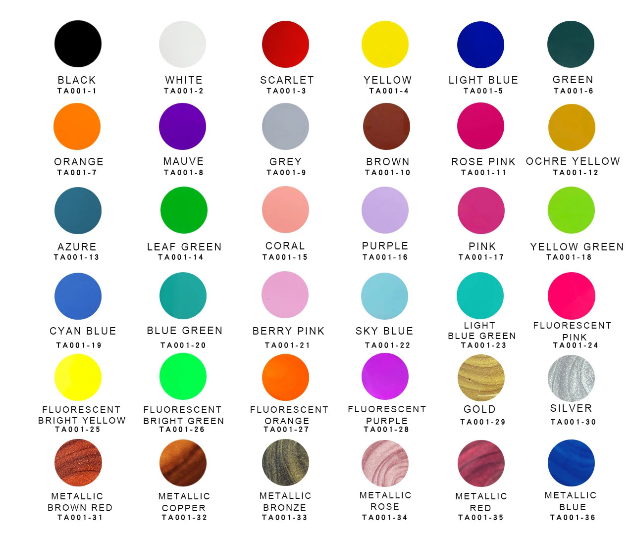OPHIR 36-Color Pre-Mixed Acrylic Pouring Paint with Magic Medium & Varnish Water-Based 100ML/Bottle TA001