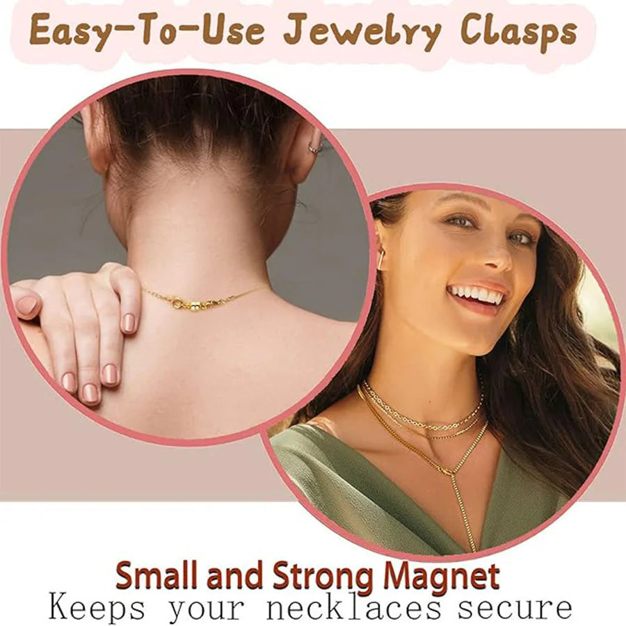 Magnetic Necklace Clasps Closures, Double Open Bracelet Extender for Jewelry Converters Clasp