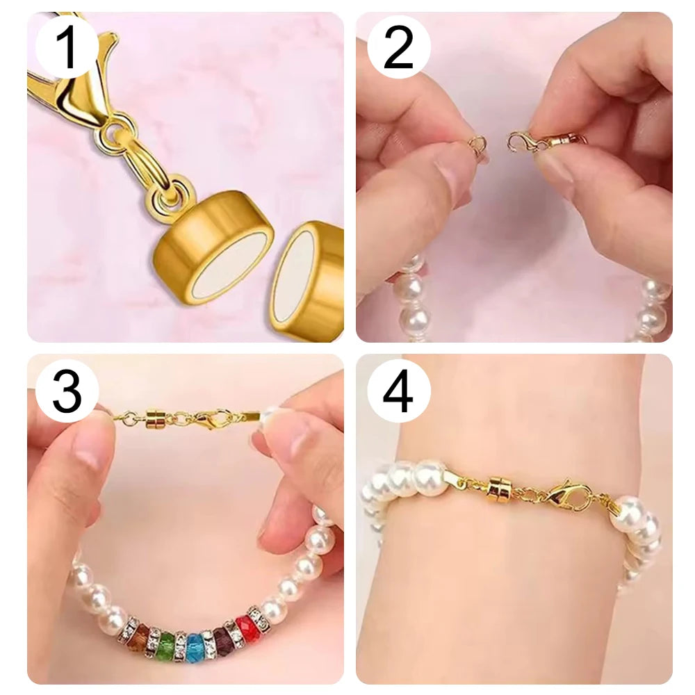 8pcs Magnetic Necklace Clasp with Lobster Clasp for Necklaces Extender Bracelet Clasps