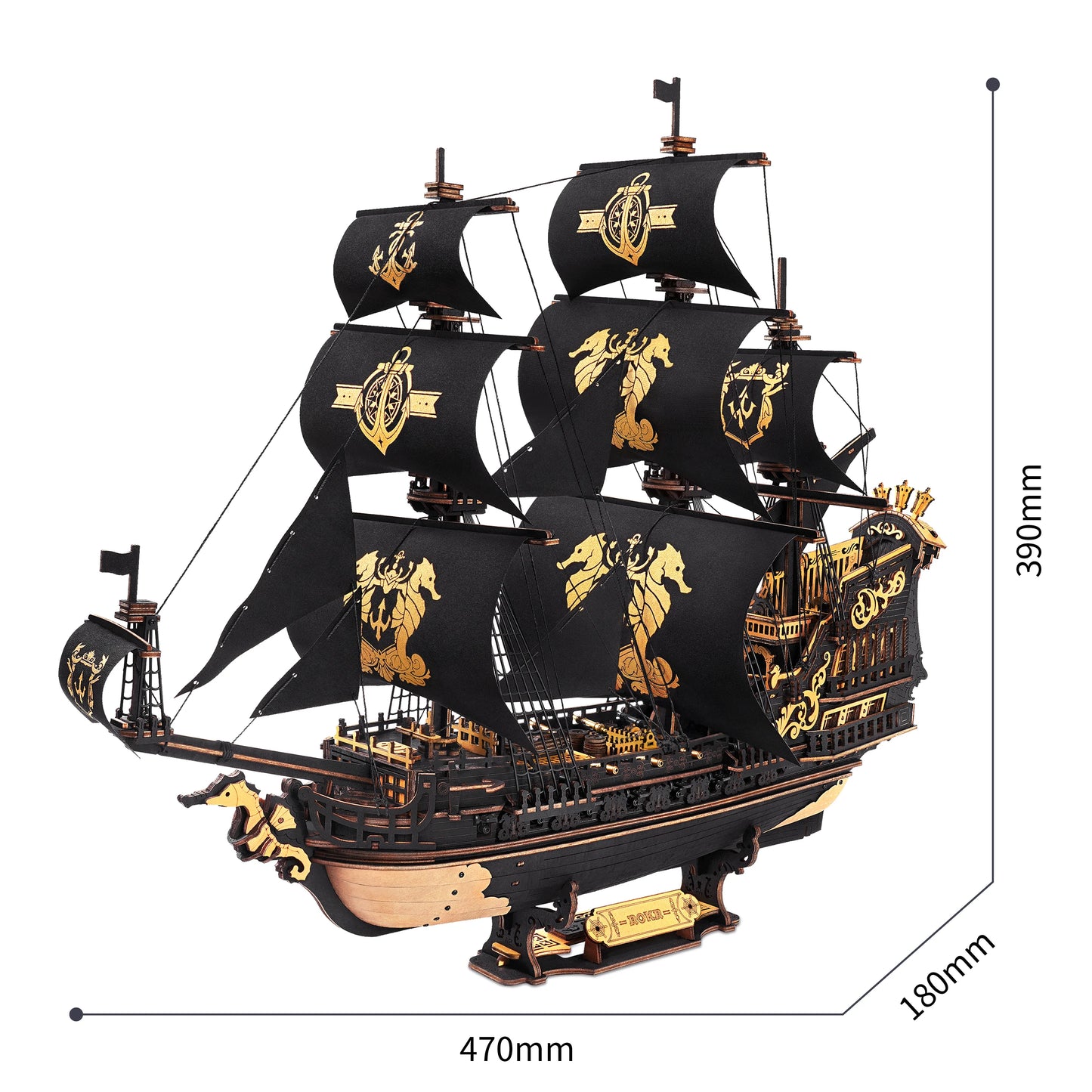 Robotime 3D Puzzle Wooden Seahouse Barque Model kits