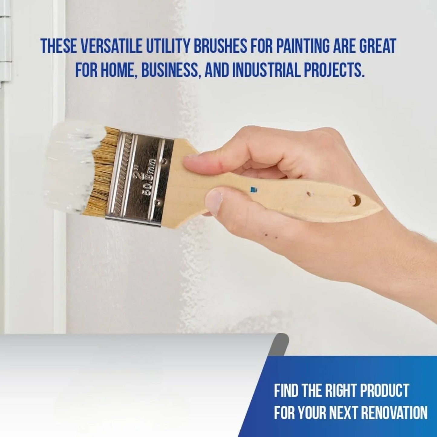 Chip Paint Brushes 2 Inch Chip Brush for Paints, Stains, Varnishes, Glues, & Gesso