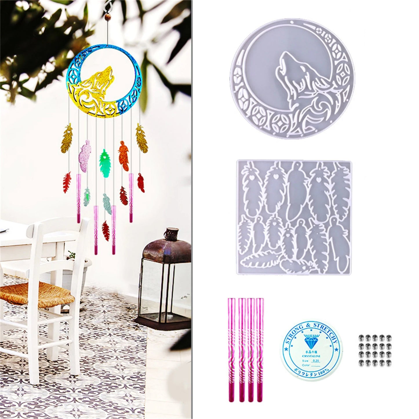 DIY Epoxy Resin Mold Dream Catcher Silicone Mould Wall Decoration Silicone Mold Jewelry Pendant Making Tools