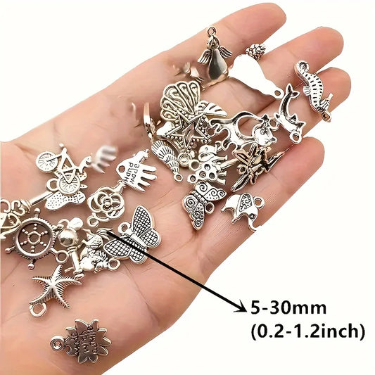 100pcs Metal Mixed Charms DIY Vintage Bracelet Pendant Neacklace Accessories For Jewelry Making Findings Cheap Charms Bulk S