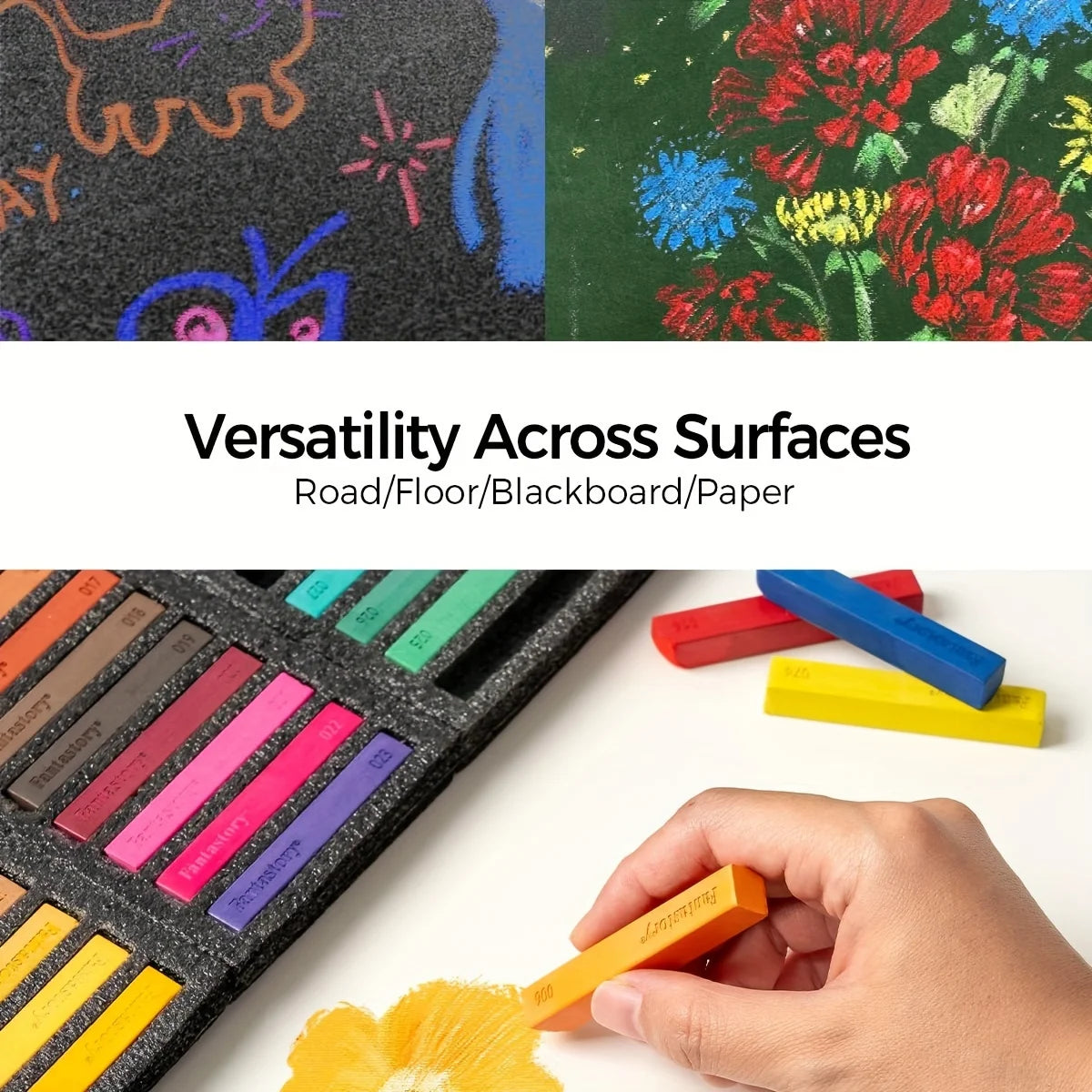 Fantastory 72 Colors Long Soft Chalk Pastels Set, Non-Toxic Soft Pastels for Artist