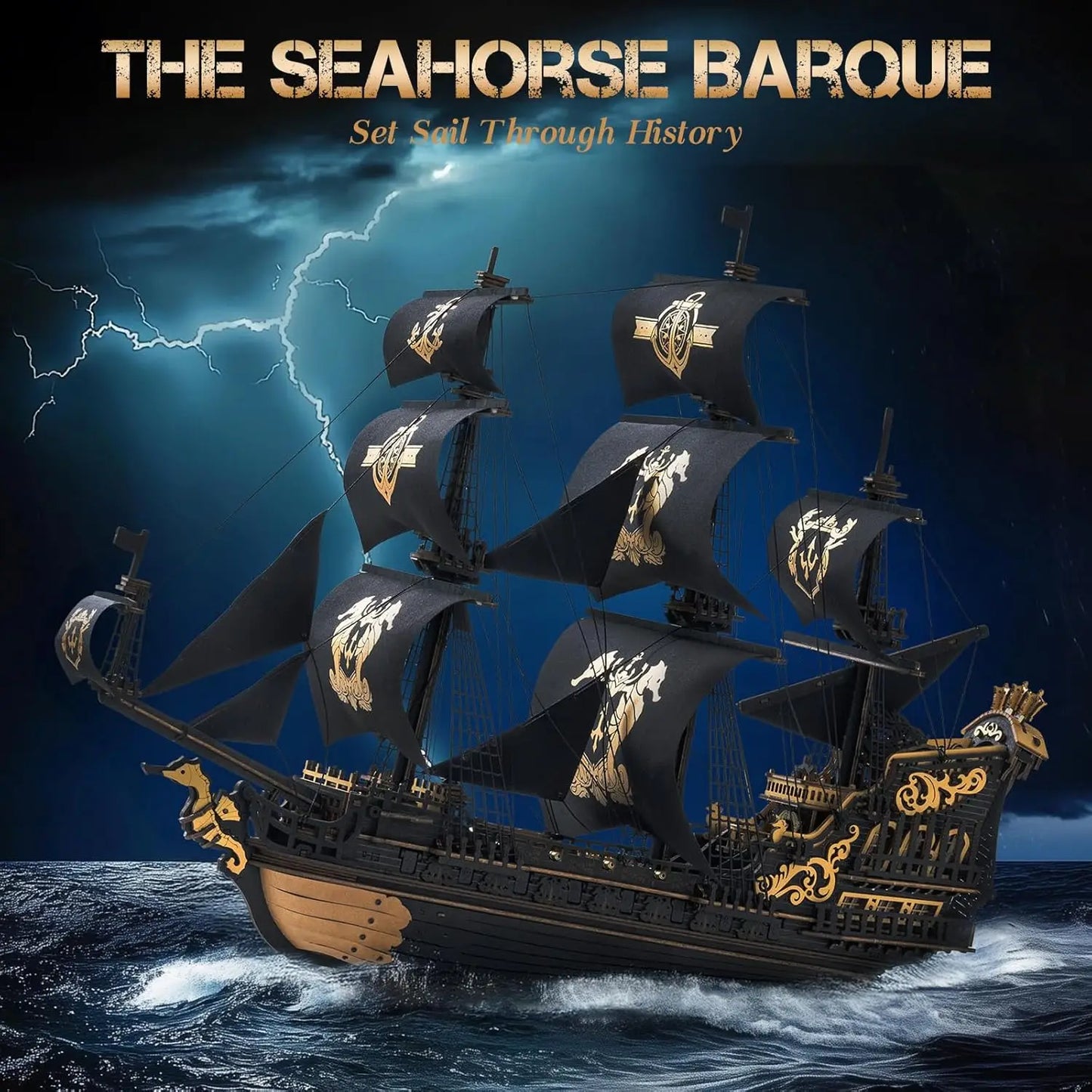 Robotime 3D Puzzle Wooden Seahouse Barque Model kits