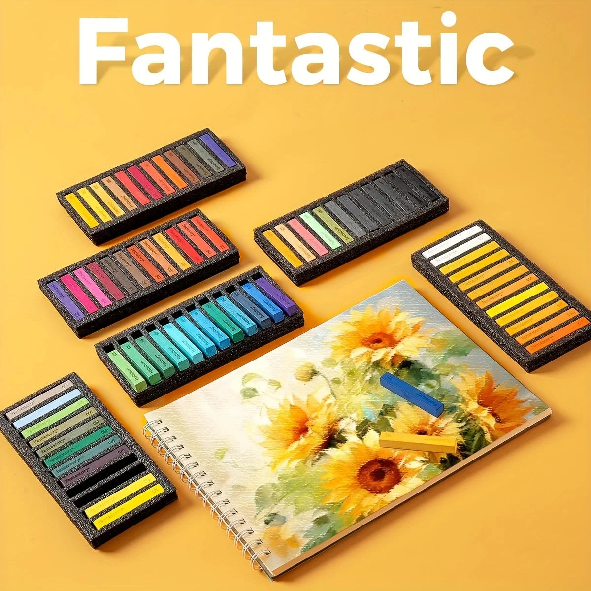 Fantastory 72 Colors Long Soft Chalk Pastels Set, Non-Toxic Soft Pastels for Artist