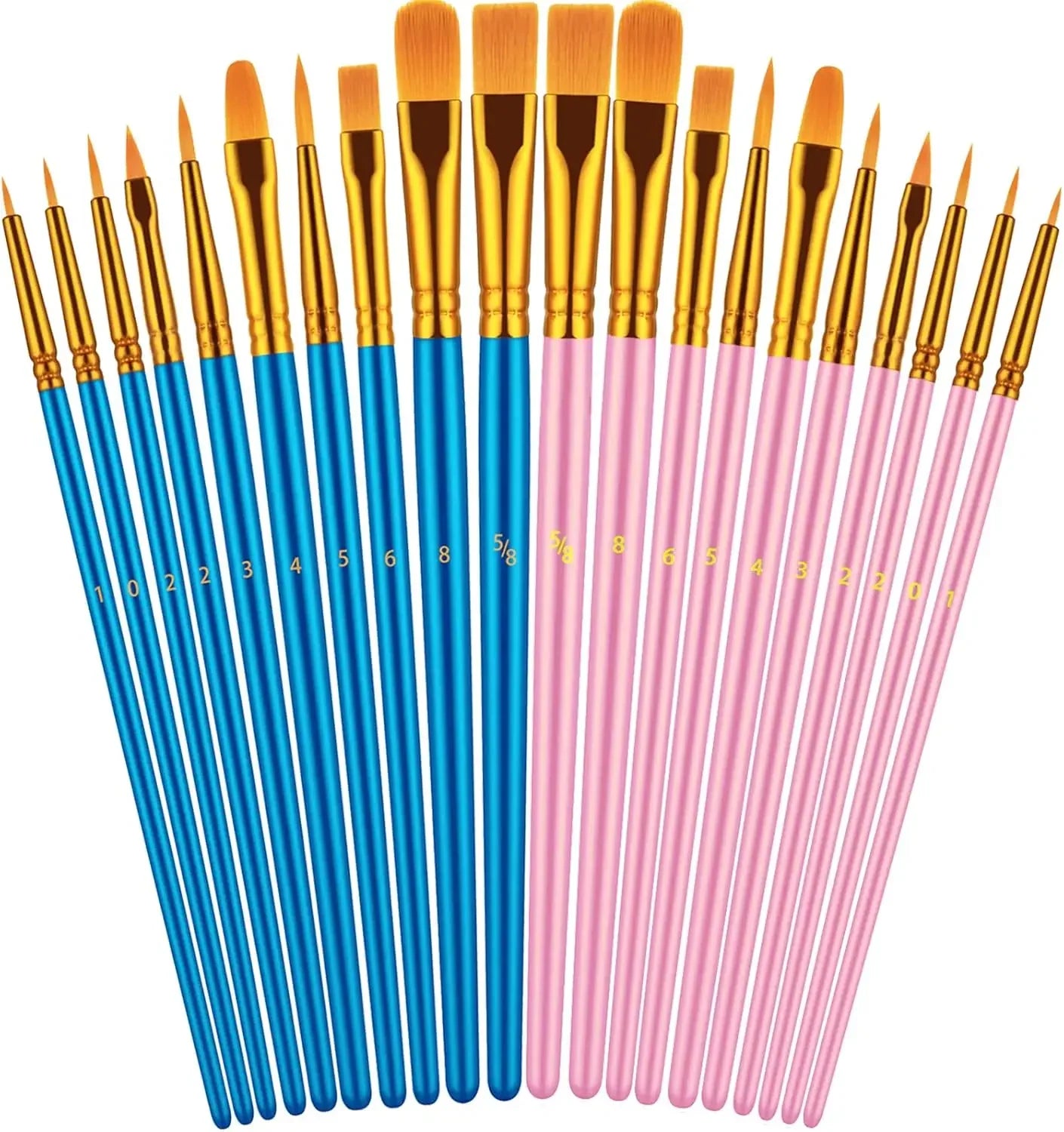 20 oil watercolor acrylic paint brushes, artist body Face rock canvas, children adult painting art craft supplies, blue