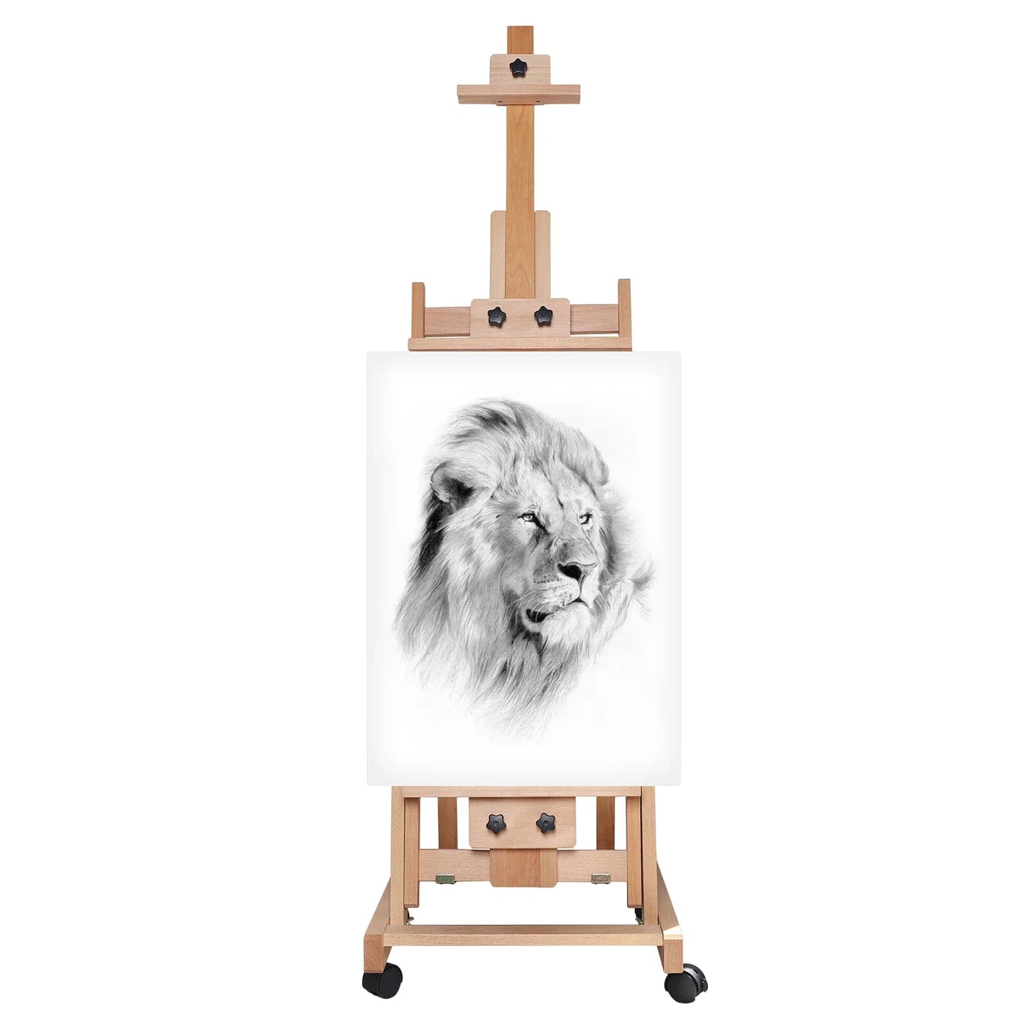 Floor Folding Sketch Easel Flat Standing Dual-Purpose, H-Frame Wood Painting Art Easel Standing