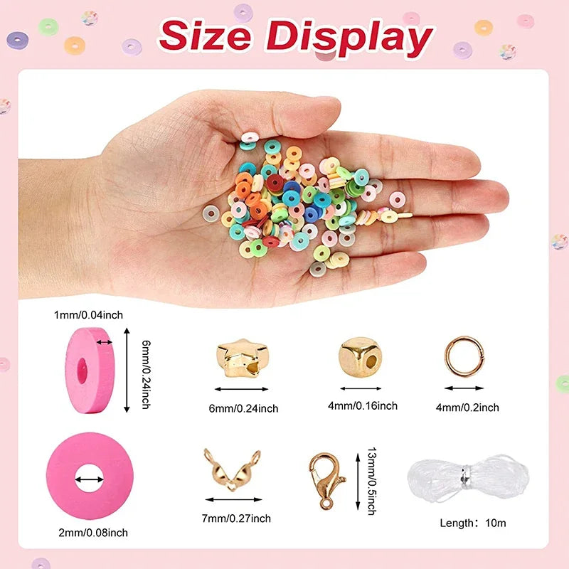 2 Box 24 Rainbow Color Clay Beads Bracelet Making Kit for Jewelry