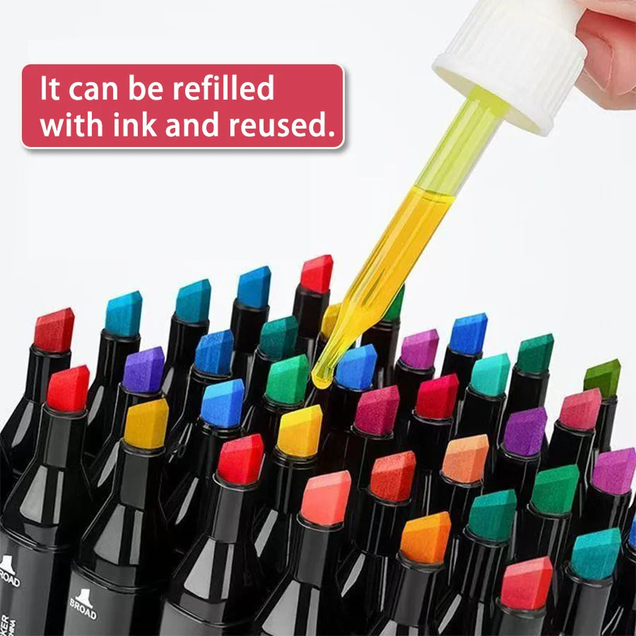 24 - 168 Colors Dual - Tip Artist Markers, Special Marking and Painting Pens
