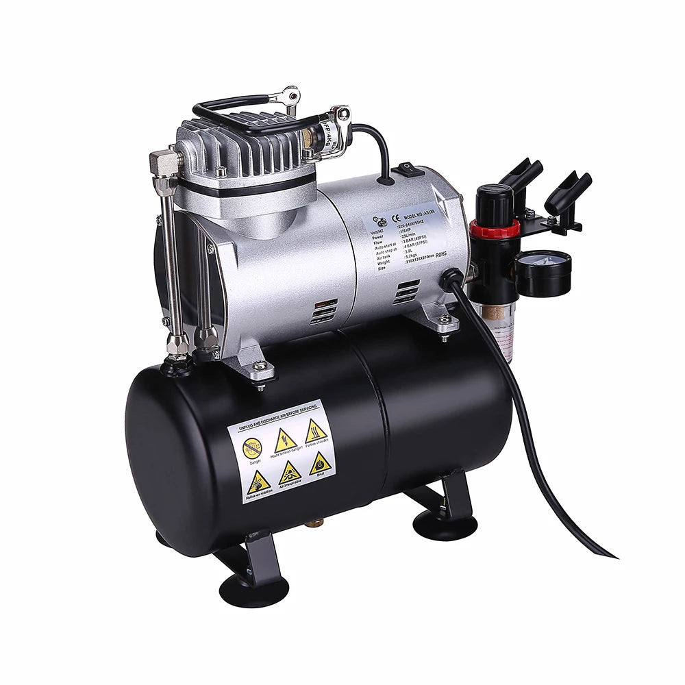 OPHIR NEW Gravity Dual-Action Airbrush Gun Kit Tank Air Compressor