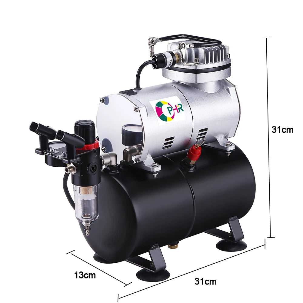 OPHIR NEW Gravity Dual-Action Airbrush Gun Kit Tank Air Compressor