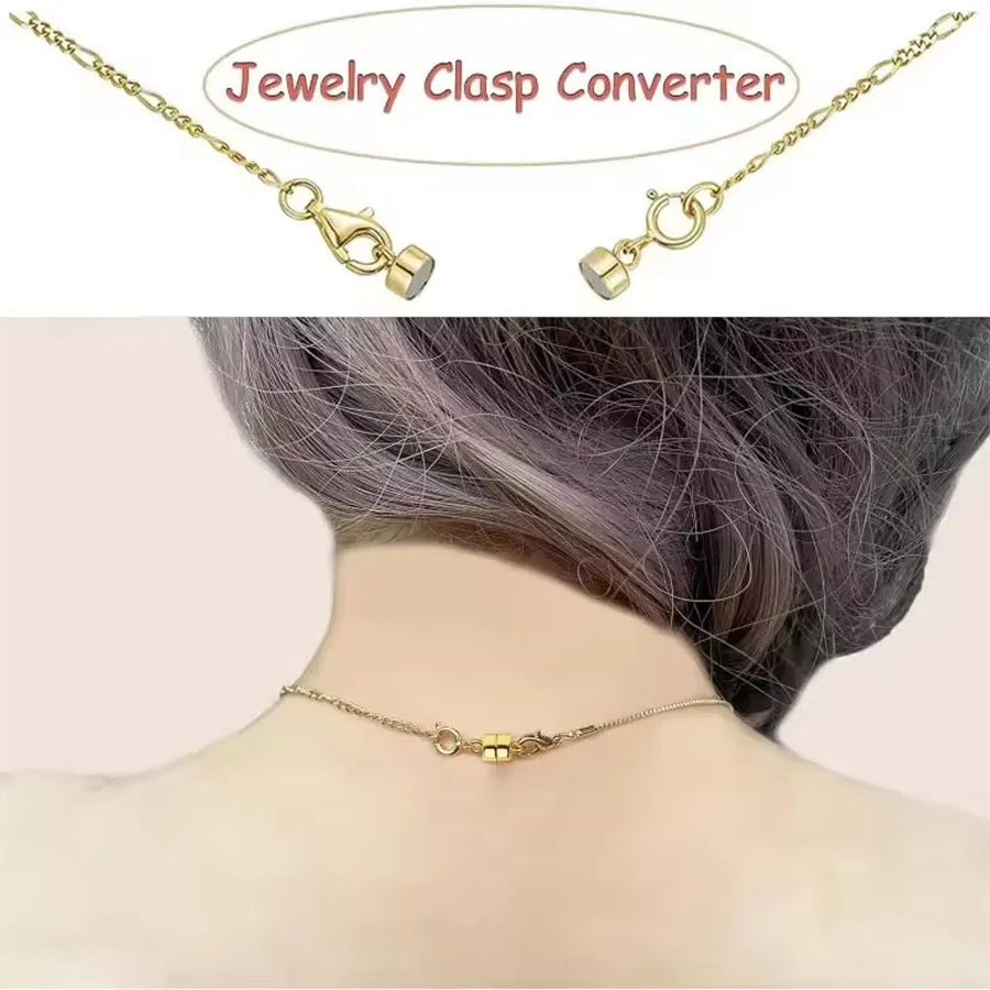 Magnetic Necklace Clasps Closures, Double Open Bracelet Extender for Jewelry Converters Clasp
