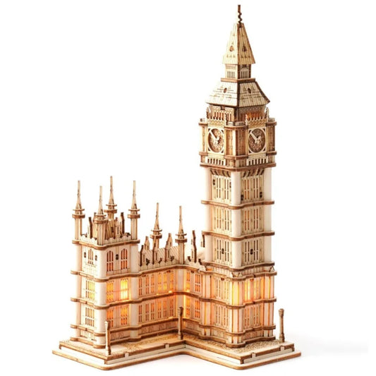 Big Ben kit 3D Puzzle Wooden DIY Construction Model Kit with LED Light for Adults Teens