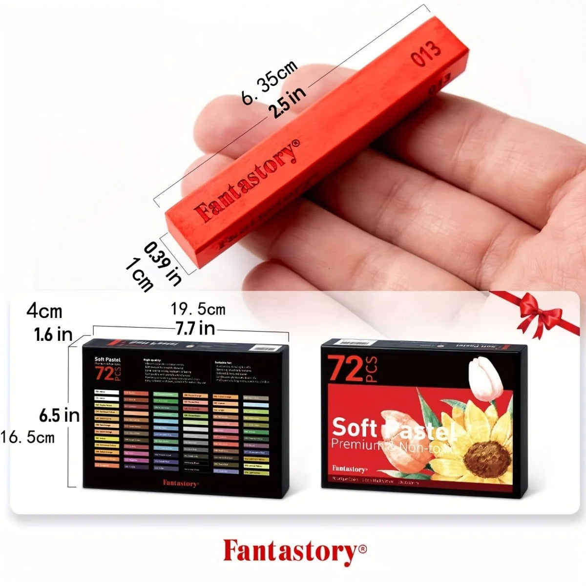 Fantastory 72 Colors Long Soft Chalk Pastels Set, Non-Toxic Soft Pastels for Artist