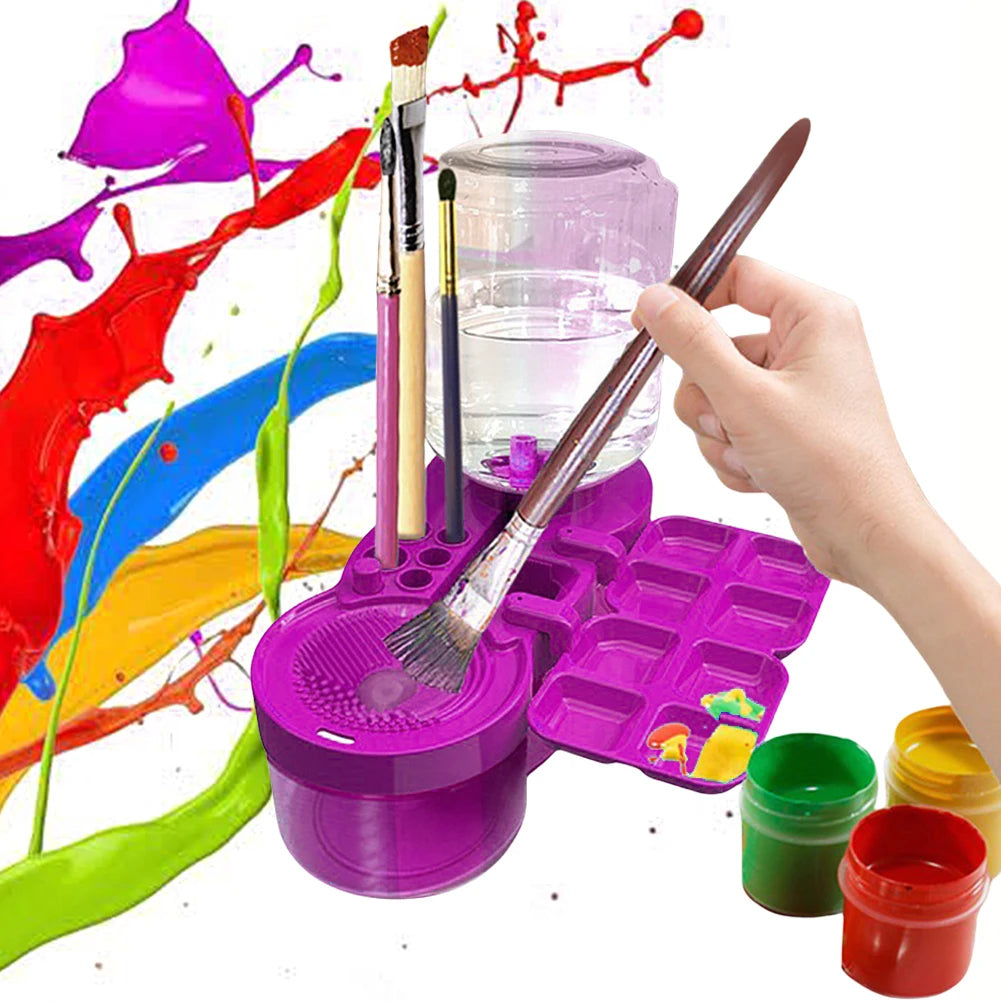 Paint Brush Cleaner Washer Multifunction Painting Brush Basin Holder and Organizer