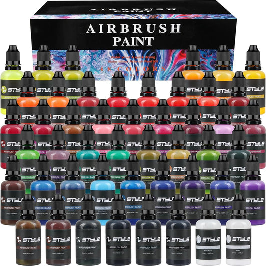 48 Colors Airbrush Paint Set 1fl oz, Opaque & Brilliant Color