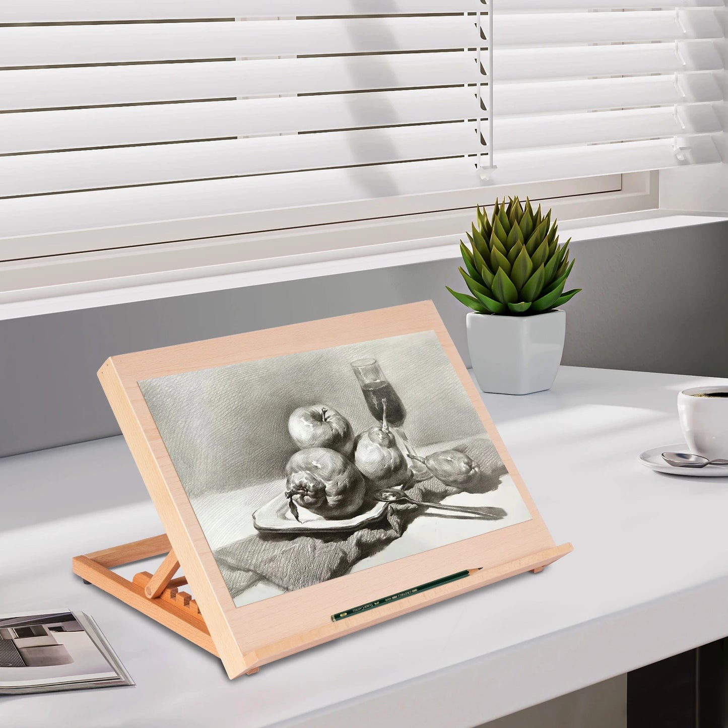 Wood Painting Board Stand, Foldable Art Easel with Stable Triangle Base  Studio & Outdoor Sketching