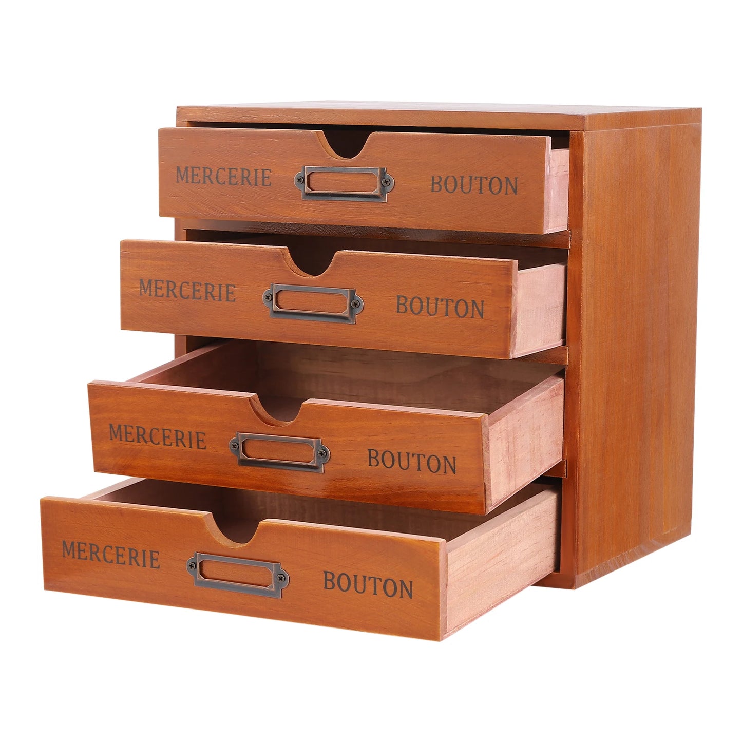 4Pcs Multi Drawer Storage Organizer with 16 Drawers, Vintage Wooden Desk