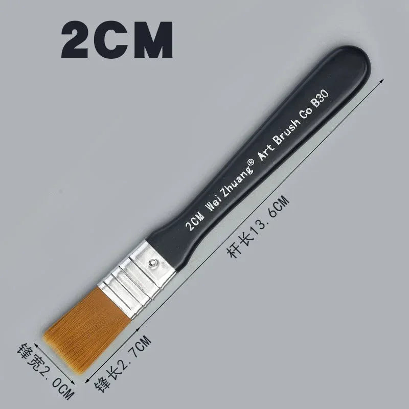 6 Styles Watercolor Oil Art Paint Brush Nylon Hair Painting Art Brush Easy To Clean Wooden Cleaning Brush