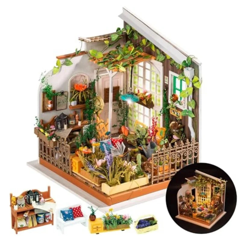 DIY 3D Puzzle Set Miniature Dollhouse Miller's Garden Model Building Kit