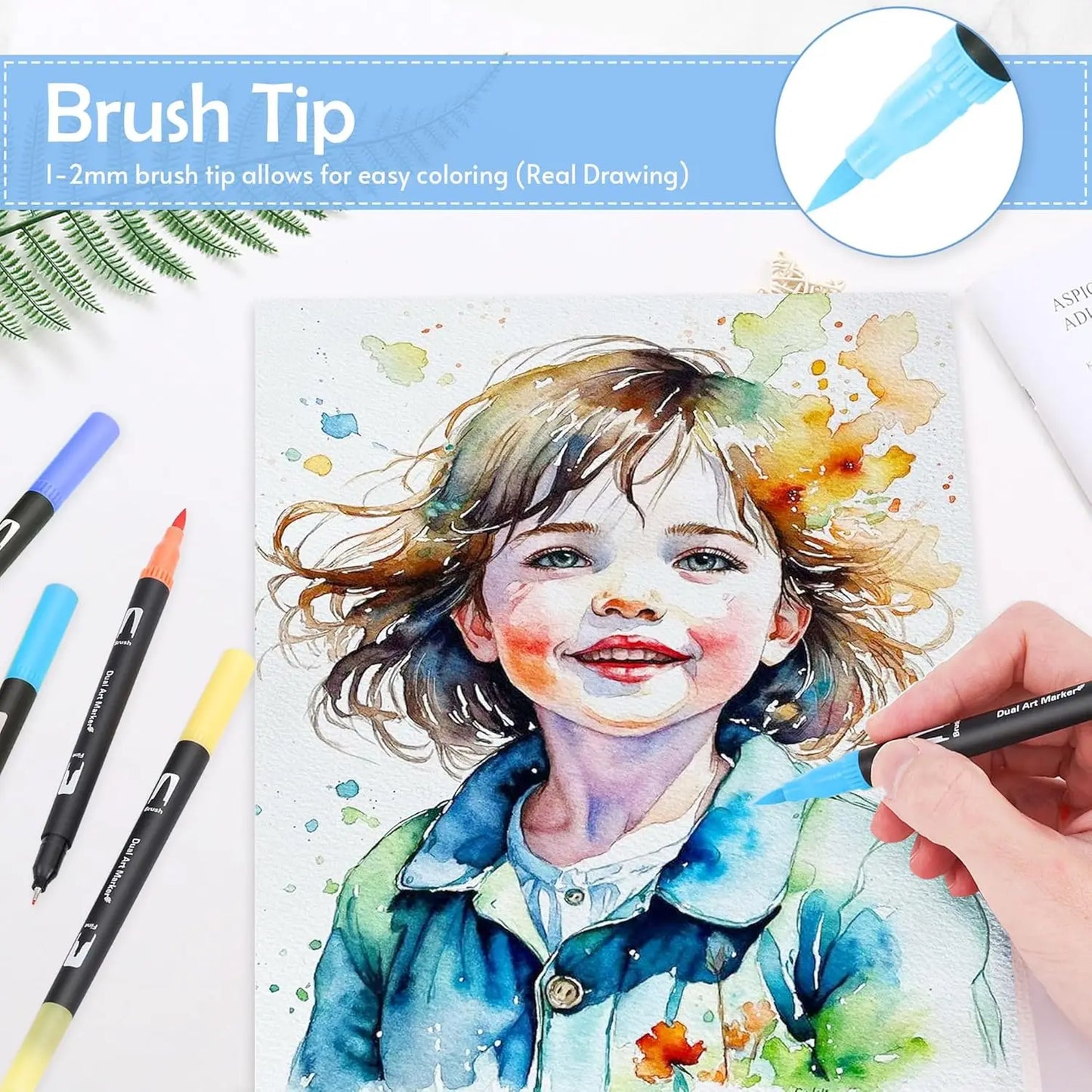 72pcs Color Double Ended Art Marker Pens Set, Suitable for Artist Fine