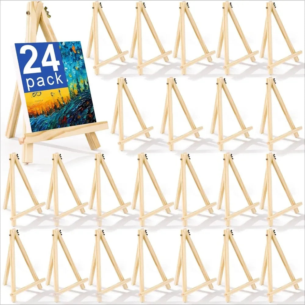4 packs of 9-inch wooden easels, easel holders for painting canvases