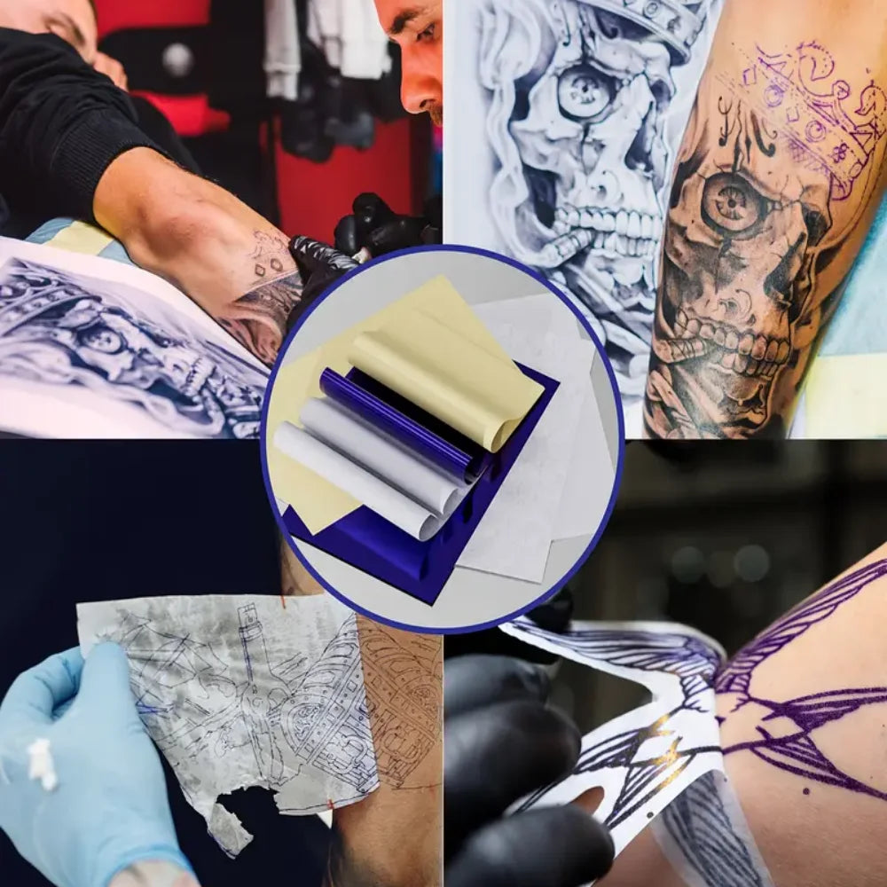 Tattoo Transfer Paper A4 Size Stencil Paper, 4-Layer Transfer Stencils, Kit Supplies, Compatible with ITP05/M08F/P90/MHT-P8009