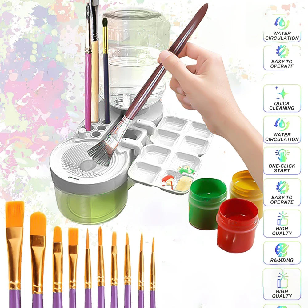 Paint Brush Cleaner Washer Multifunction Painting Brush Basin Holder and Organizer