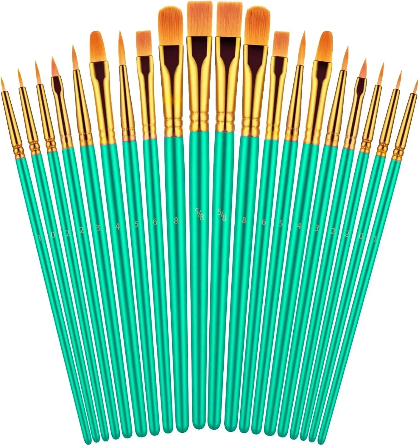 20 oil watercolor acrylic paint brushes, artist body Face rock canvas, children adult painting art craft supplies, blue