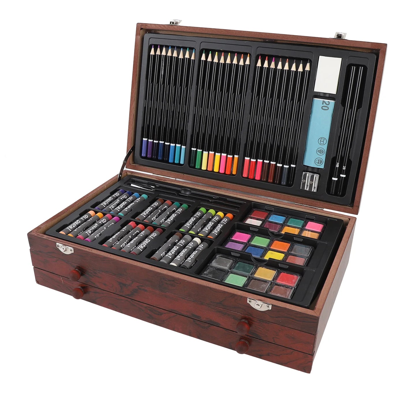 Wood Box Painting and Drawing Set 2 Artist Grade Sketchbooks Art Painting Sketching Drawing Kit