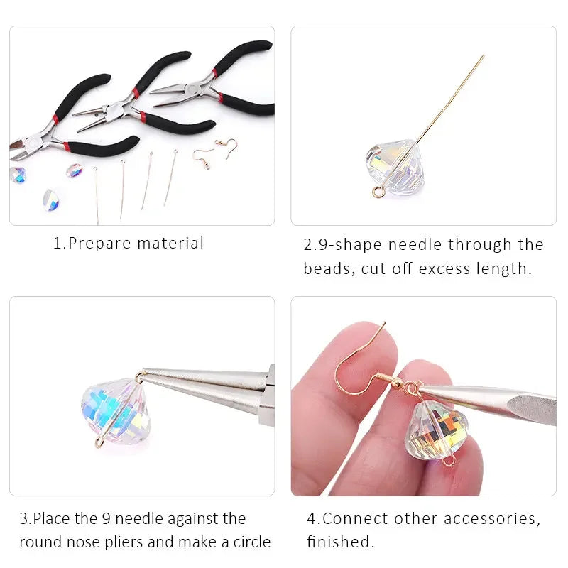 50PCS/100PCS Stainless Steel Eye Head Pins Gold Color Beads Needle Connector For Jewelry Making DIY Accessories Supplies