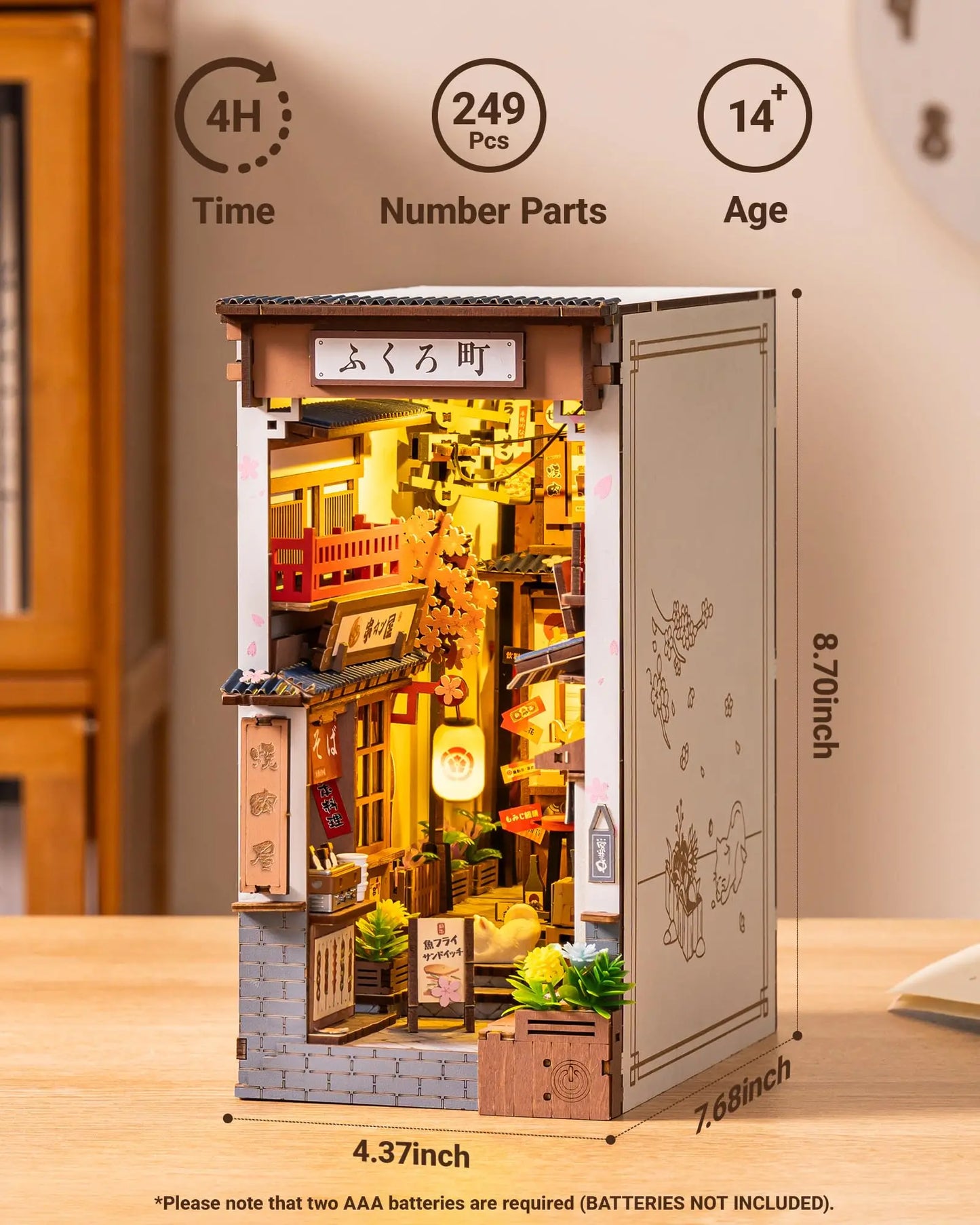 ROBOTIME Book Nook Kit DIY Miniature House   3D Wooden Puzzle Creative Decorative(TGB11) Unique Gifts for Teens&Adults (