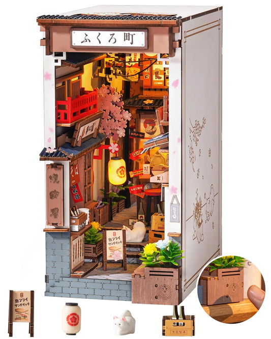 ROBOTIME Book Nook Kit DIY Miniature House   3D Wooden Puzzle Creative Decorative(TGB11) Unique Gifts for Teens&Adults (