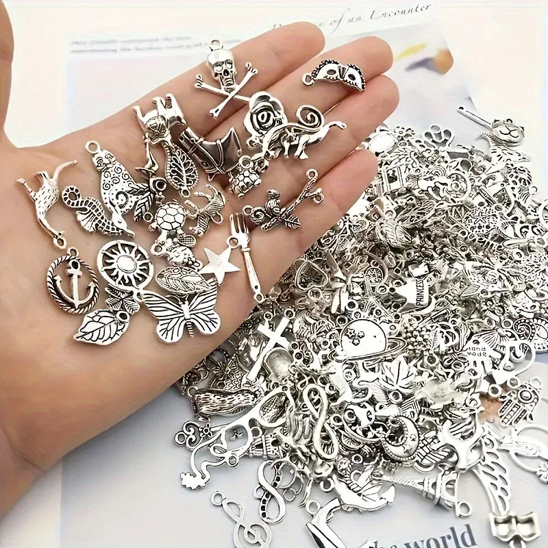 100pcs Metal Mixed Charms DIY Vintage Bracelet Pendant Neacklace Accessories For Jewelry Making Findings Cheap Charms Bulk S
