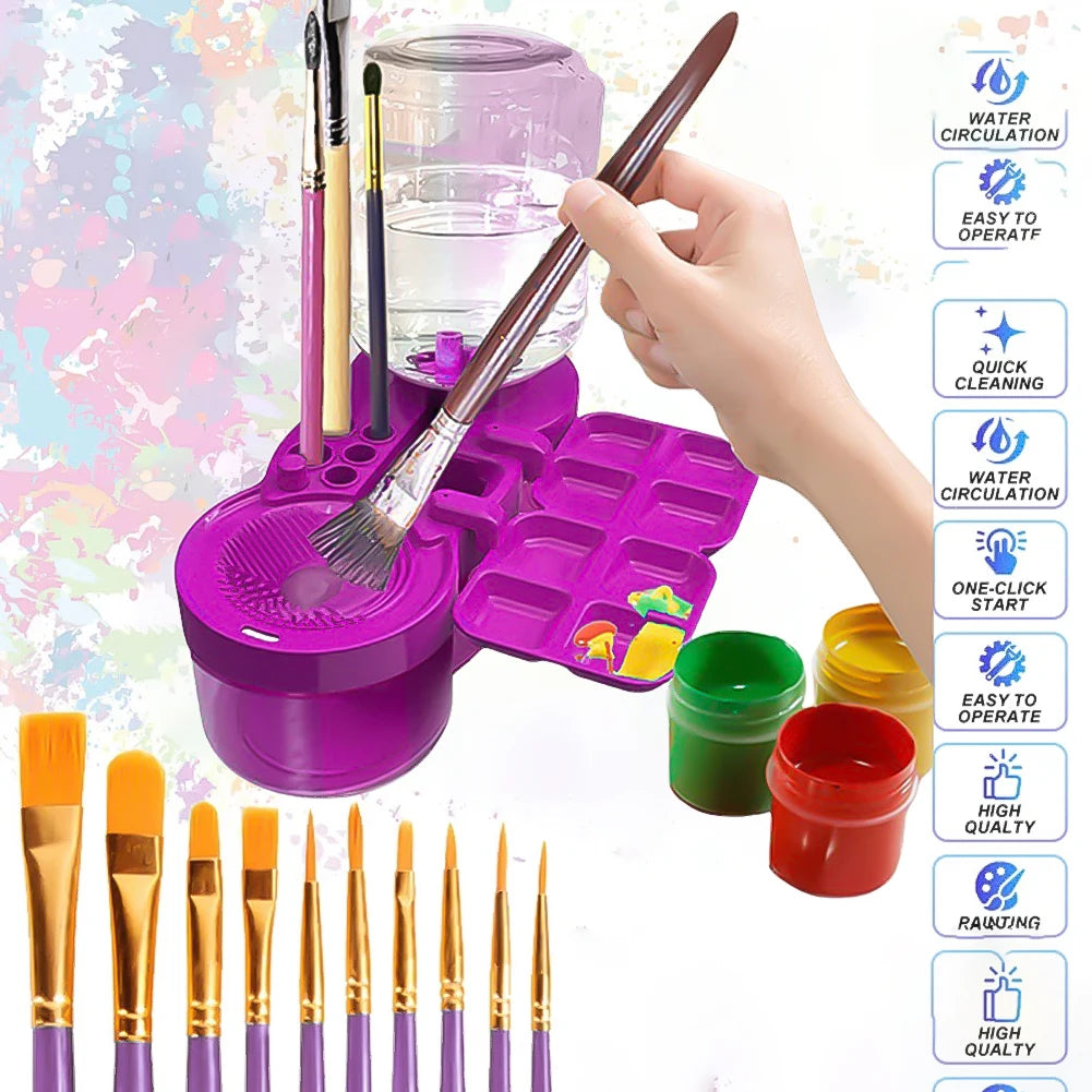 Paint Brush Cleaner Washer Multifunction Painting Brush Basin Holder and Organizer