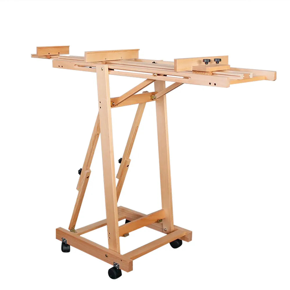 Large Heavy-Duty Studio Artist Easel H-Frame Wood Painting Art Easel Standing