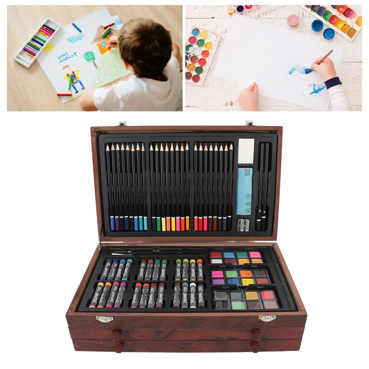 Wood Box Painting and Drawing Set 2 Artist Grade Sketchbooks Art Painting Sketching Drawing Kit
