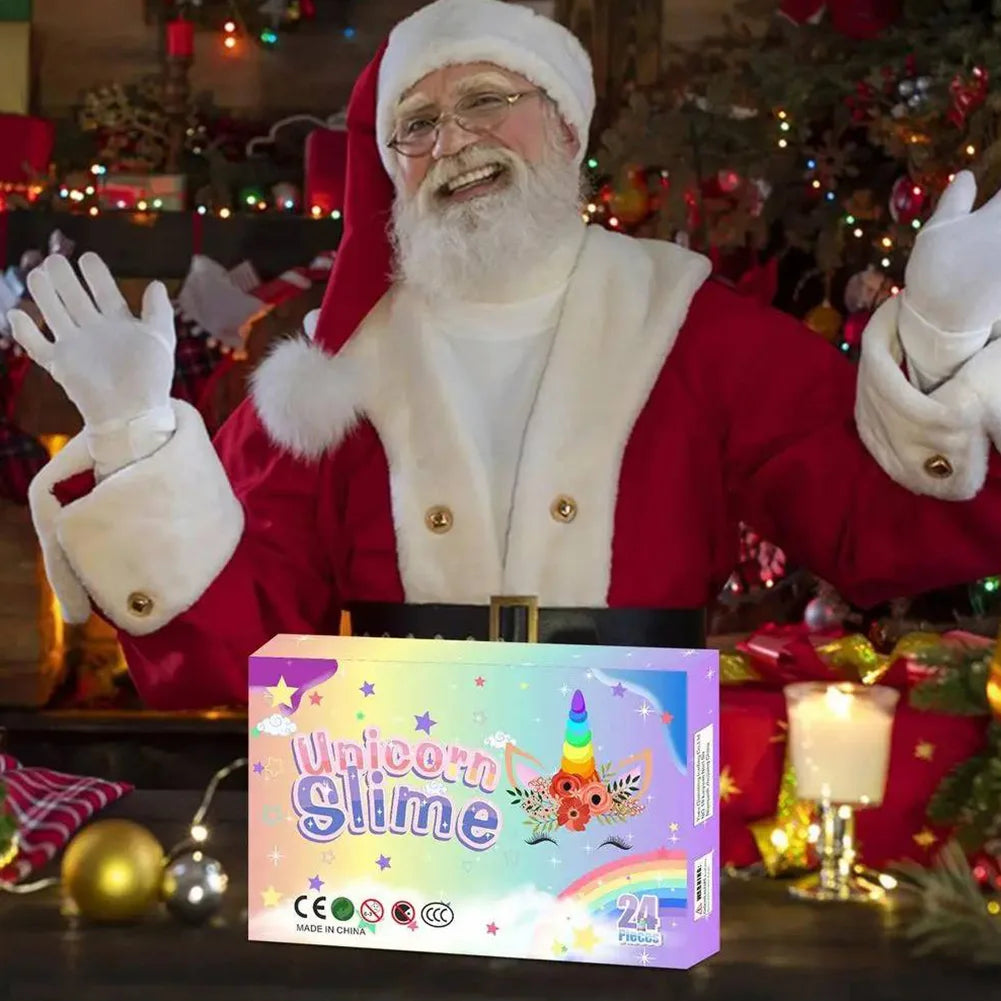 Slime Advent Calendar 2024 Christmas Advent Calendar DIY Slime Kit Xmas Countdown Calendar Christmas Gift for Kids