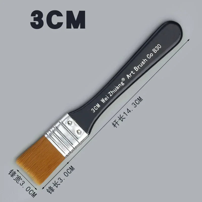 6 Styles Watercolor Oil Art Paint Brush Nylon Hair Painting Art Brush Easy To Clean Wooden Cleaning Brush