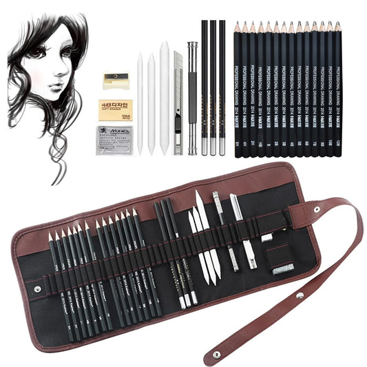 Drawing Pencils, 26/30/38pcs Sketching Pencils with Graphite ,Charcoal Pencils