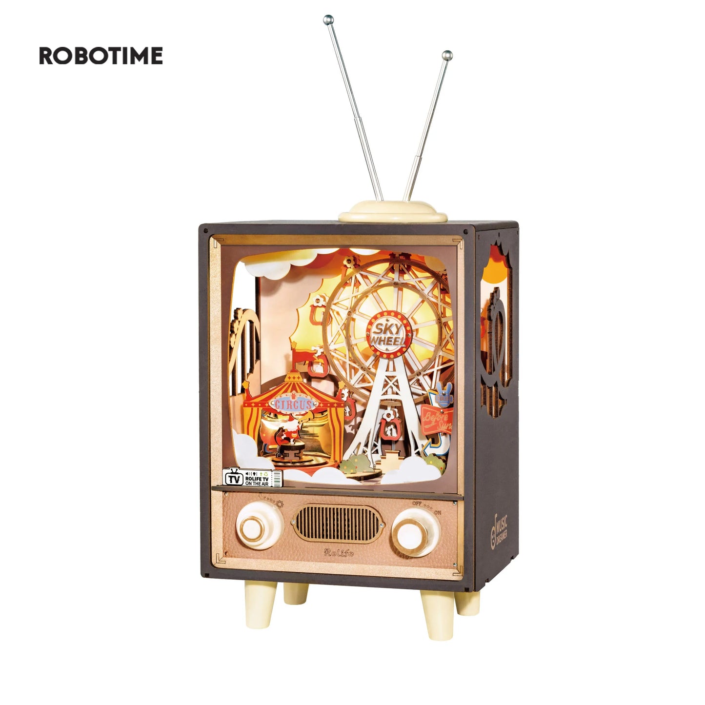 Sunset Carnival Music Boxes with Lights Ferris Wheel Home Decoration