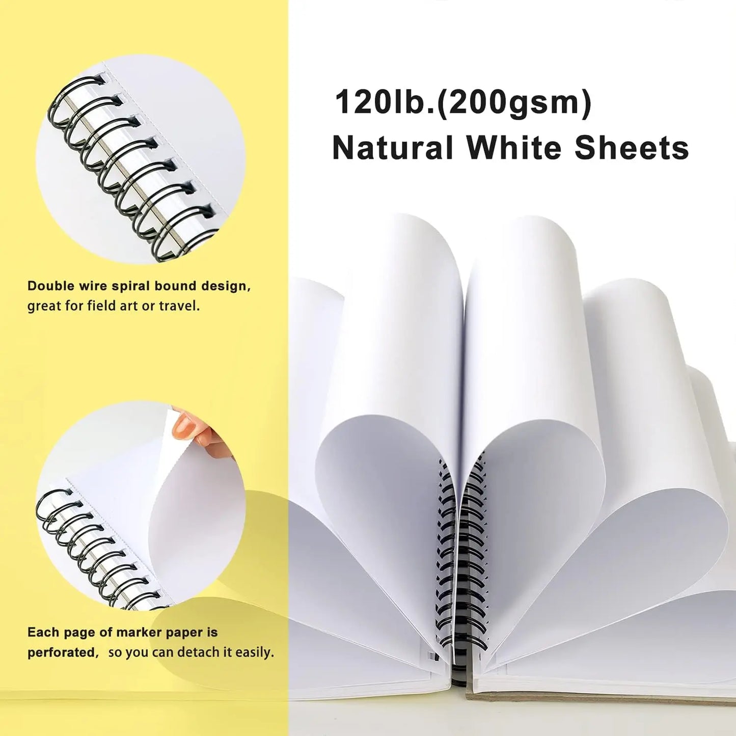 ArtBeek Art Marker Paper Pad, 9"x12" Portable Sketchbook