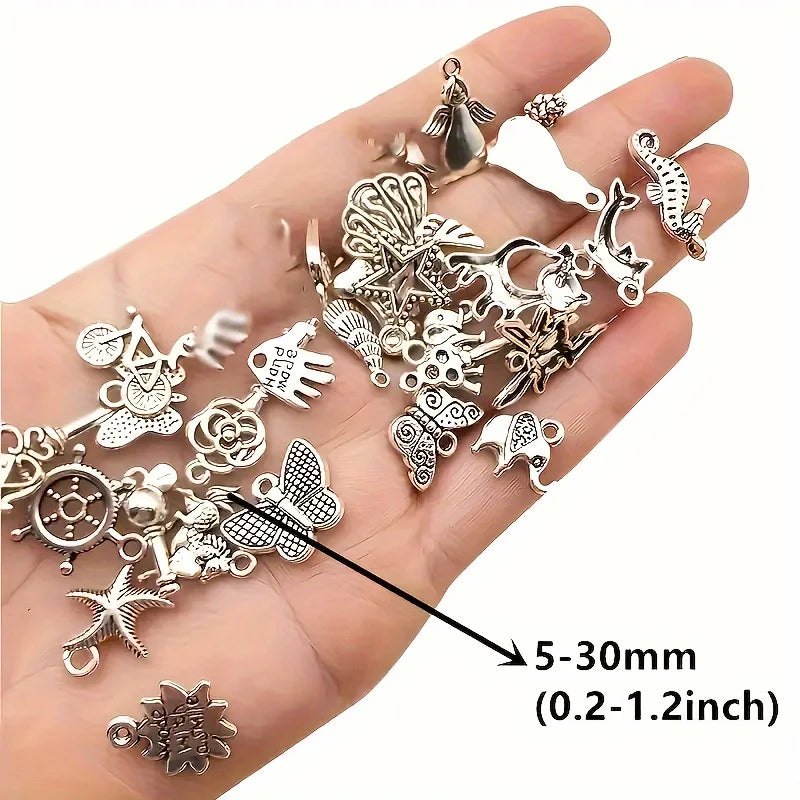 100pcs Metal Mixed Charms DIY Vintage Bracelet Pendant Neacklace Accessories For Jewelry Making Findings Cheap Charms Bulk S