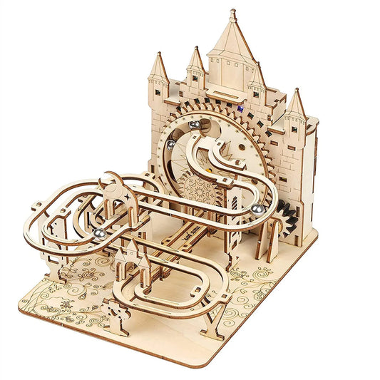 3D Wooden Puzzle For Adults Electric Marble Run Building Model Kit Track With Lights Brain Teaser