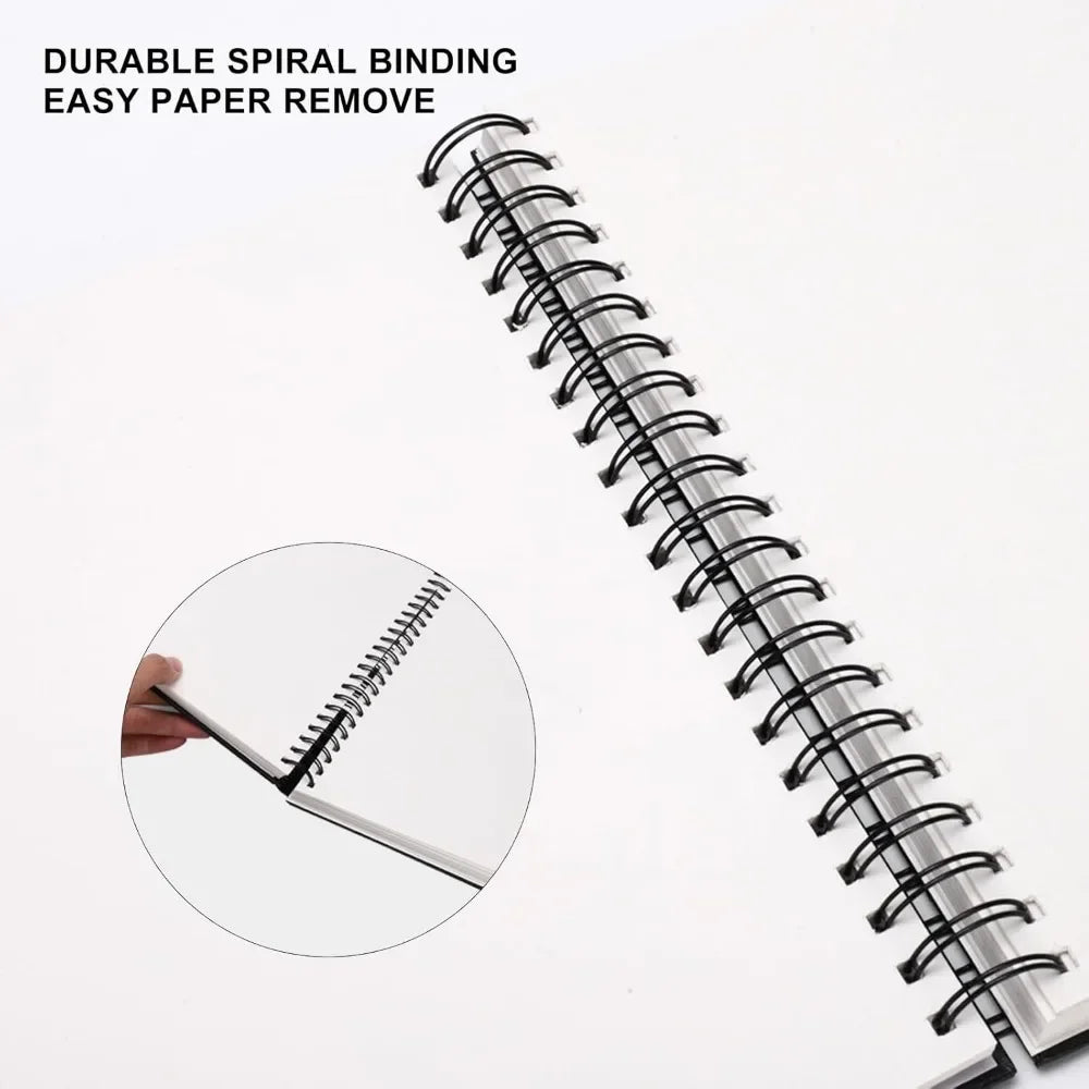 8.5x11 inch hardcover sketchbook, spiral bound sketchbook