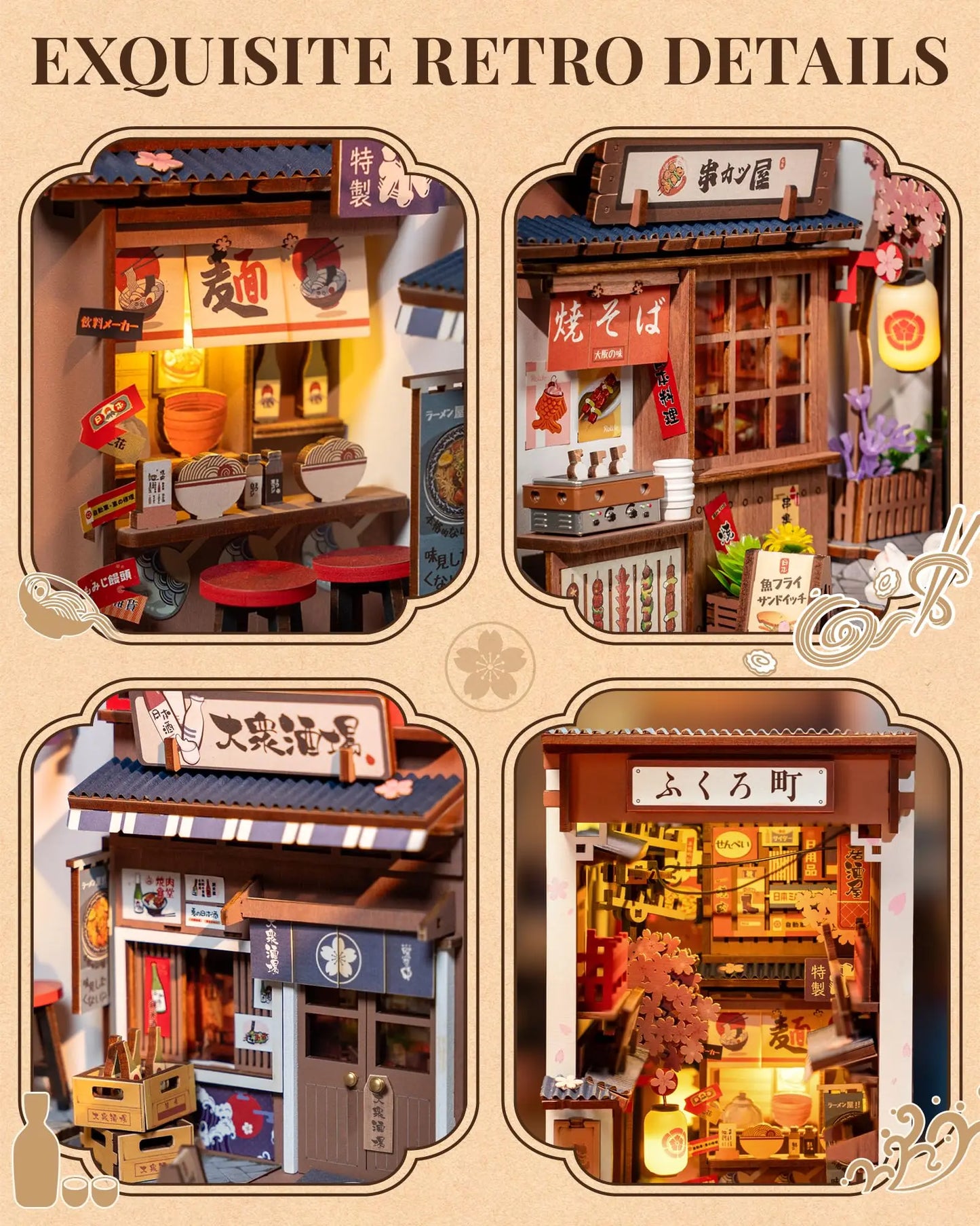 ROBOTIME Book Nook Kit DIY Miniature House   3D Wooden Puzzle Creative Decorative(TGB11) Unique Gifts for Teens&Adults (