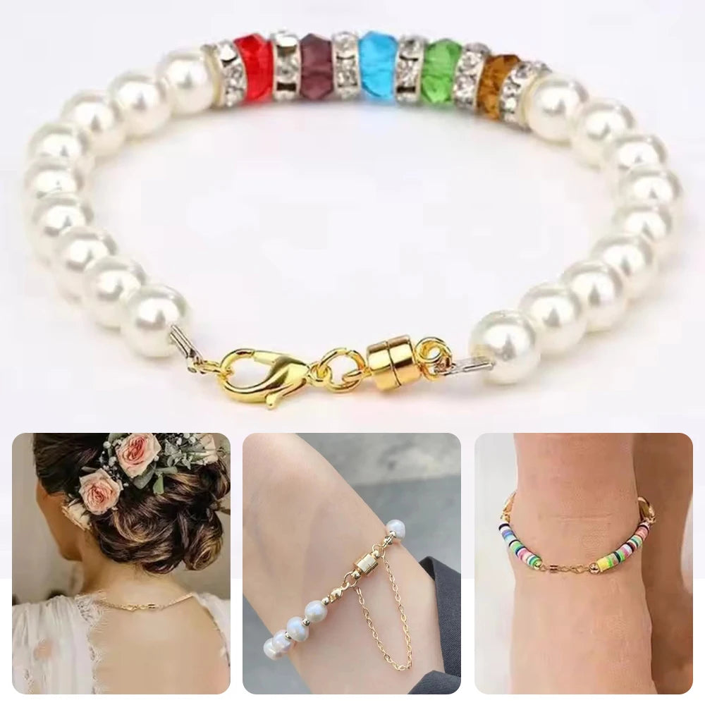 8pcs Magnetic Necklace Clasp with Lobster Clasp  for Necklaces Extender Bracelet Clasps
