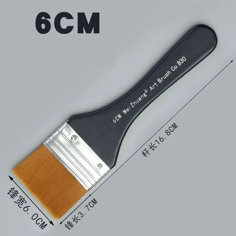 6 Styles Watercolor Oil Art Paint Brush Nylon Hair Painting Art Brush Easy To Clean Wooden Cleaning Brush